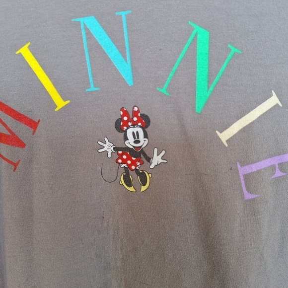 Disney Hoodie Gray MINNIE SzXS Juniors Long Sleeves Plain Back - Picture 5 of 6